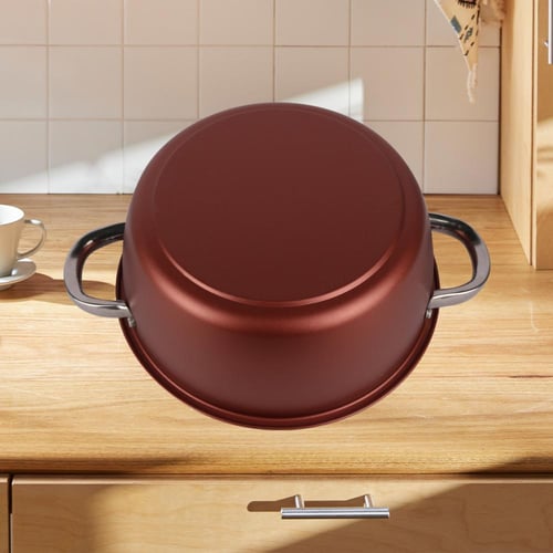 قدر عميق بمسكة يدين غطاء زجاج 26 سم