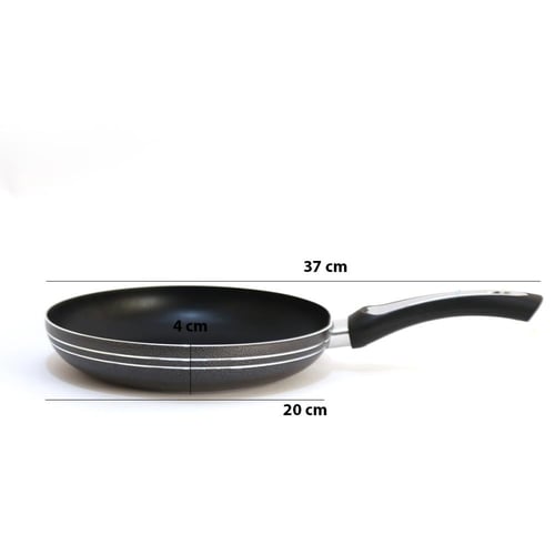 مقلاة مدور اسود يد طويل مقاس 20 سم