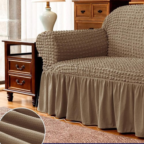 تلبيسة كنب لثلاثة أشخاص لون بني