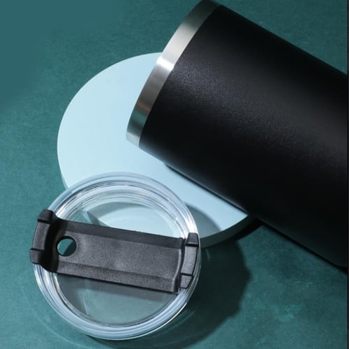 كوب حافظ حرارة استيل اسود 1200 مل مع مصاص