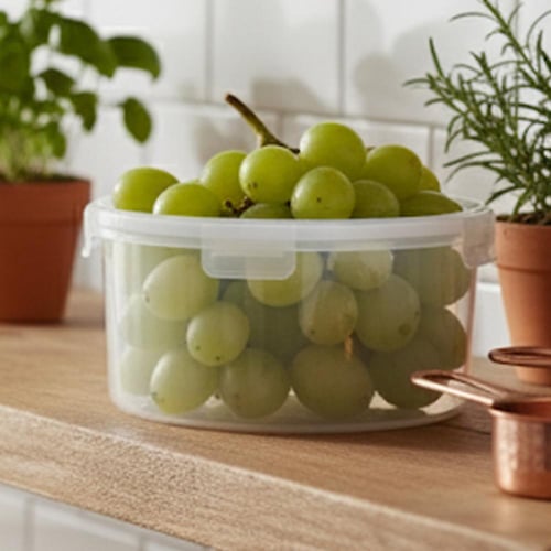 علب بلاستيك مدور بغطاء 4ح