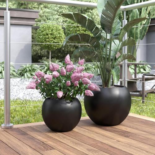 Black plastic planting container 25*25CM