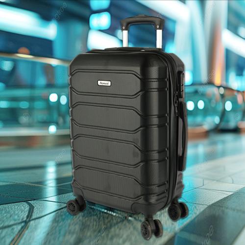 شنط سفر فايبر لون أسود مقاس 28