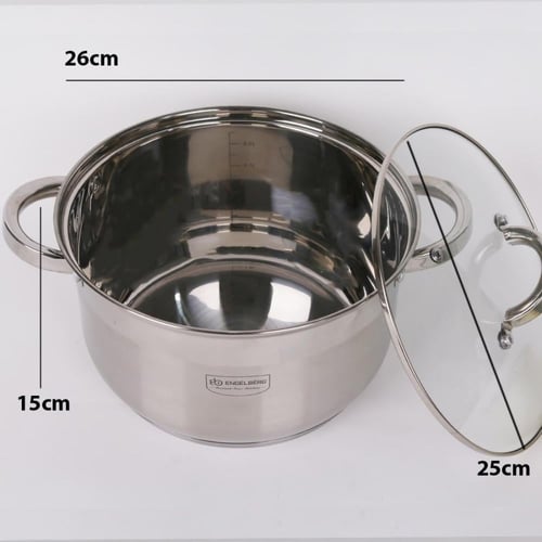 طقم قدور ستيل 12 قطعه من 20-24 سم+ مقلى 24سم