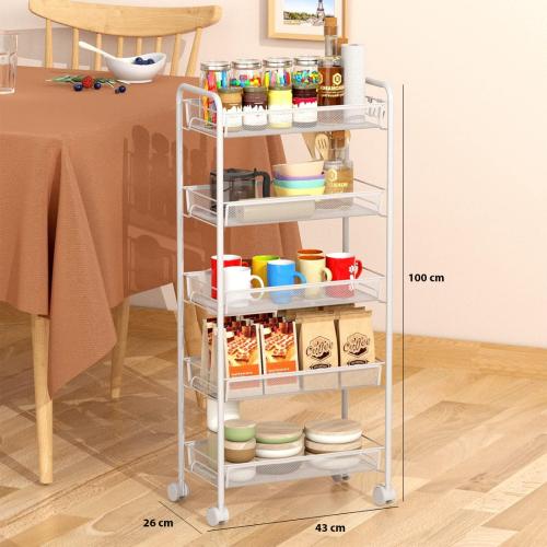 ارفف تخزين حديد ابيض 5 دور بكفرات 97*27*7.5 سم