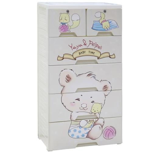 دروج بلاستيك بتصميم رسمة دب 5 أدوار 59x42x58 سم أب...