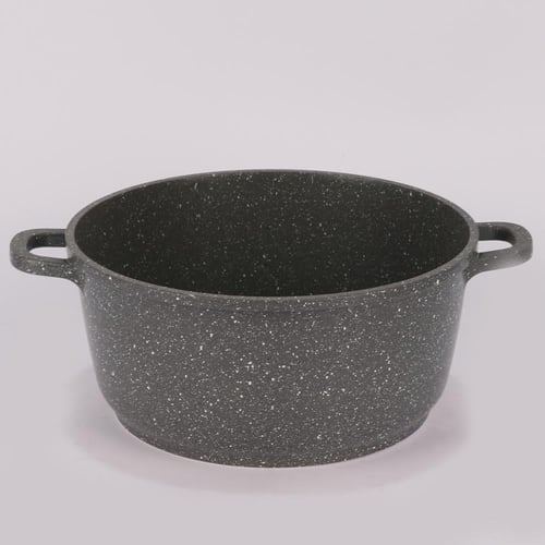 طقم قدور جرانيت رمادي 10 قطعة غطاء زجاج