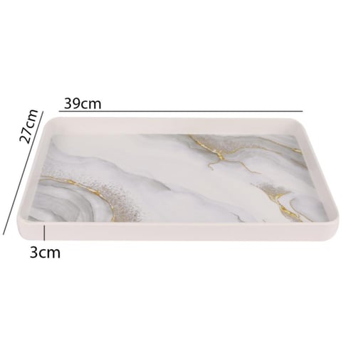 صينية ميلامين مستطيلة 27x39 سم أبيض