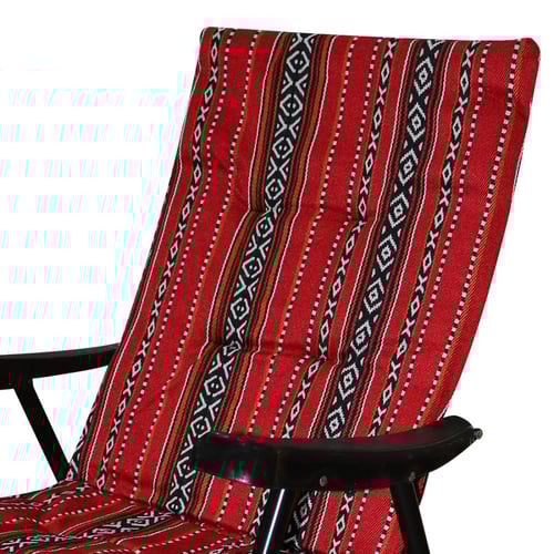 كرسي رحلات قماش احمر رجول حديد قابل للطي