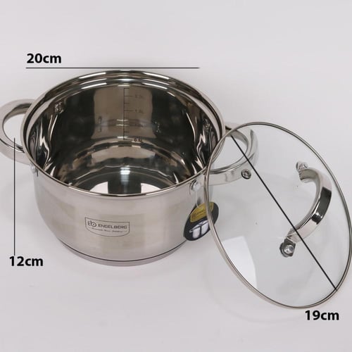 طقم قدور ستيل 12 قطعه من 20-24 سم+ مقلى 24سم