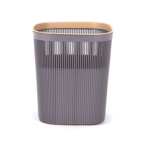 سلة مهملات بلاستيك بنفسجي مخرم