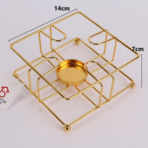 قاعدة تسخين استيل مربع ذهبي