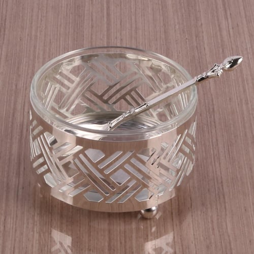 سكرية زجاج فضي