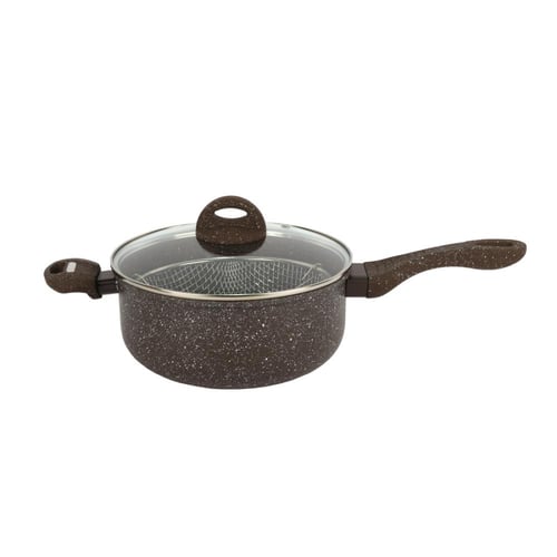 قدور جرانيت غطاء زجاج مقاس 26سم