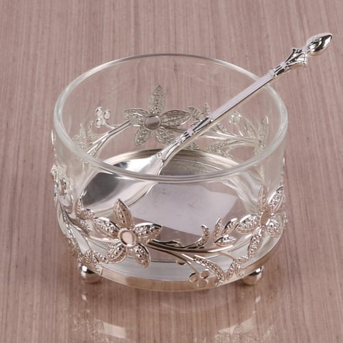 سكرية زجاج فضي