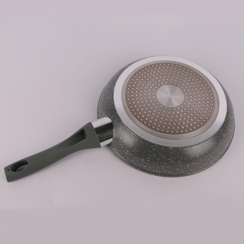 مقلاة رمادي بيد طويل مقاس 28 سم