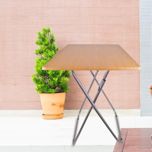 طاولة خشب مربع و حديد، طاولة تخييم قابلة للطي من س...