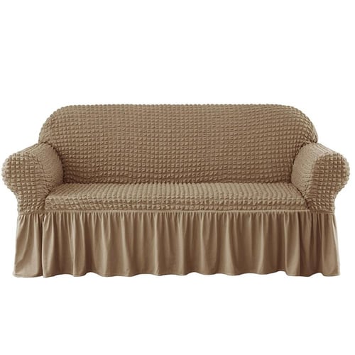 تلبيسة كنب لثلاثة أشخاص لون بني