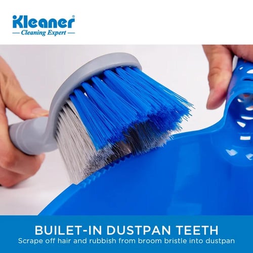 جاروف مع مكنسة بلاستيك لون ازرق