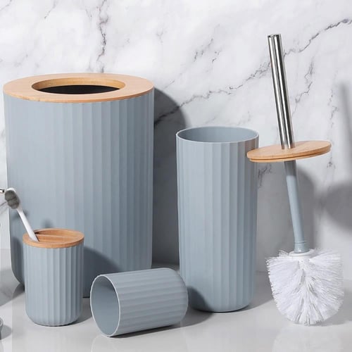 طقم حمام بلاستيك رصاصي 6ح