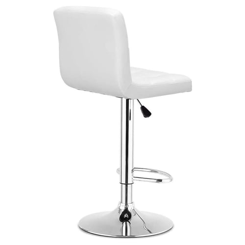 كرسي بار مع مسند الظهر والقدمين - أبيض