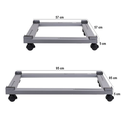حامل أجهزة متحرك من سول ستار - رمادي، مناسب للثلاج...