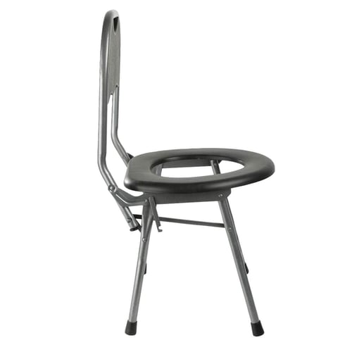 كرسي مرحاض اسود مع مسند ظهر