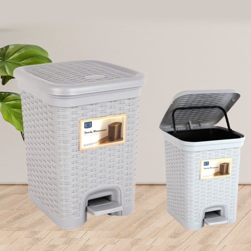 سلة مهملات بلاستيك دعاس 10 لتر لون رصاصي