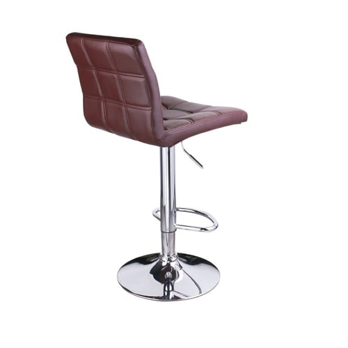 كرسي بوفيه جلد لون بني مع مسند الظهر