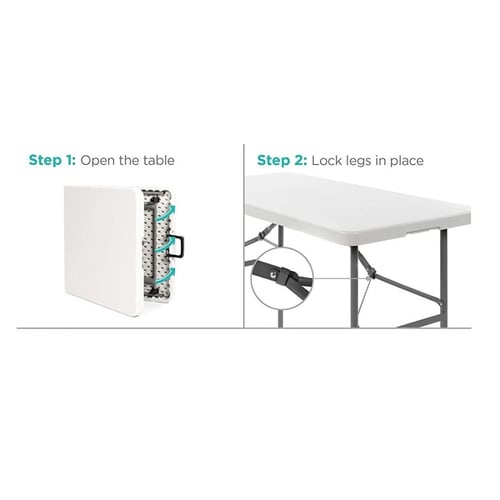 طاولة بلاستيك قابلة للطي , فايبر بتصميم مستطيل الش...