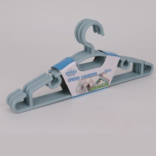 علاق ملابس طقم 5 قطع بلاستيك ازرق فاتح 100284