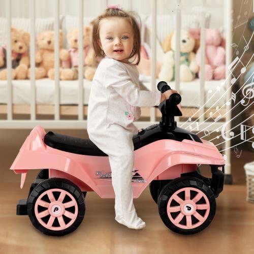Electric children's motorcycle with 4 wheels, pink
