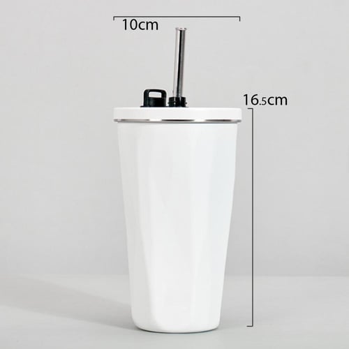 كوب حافظ حرارة استيل ابيض 600 مل