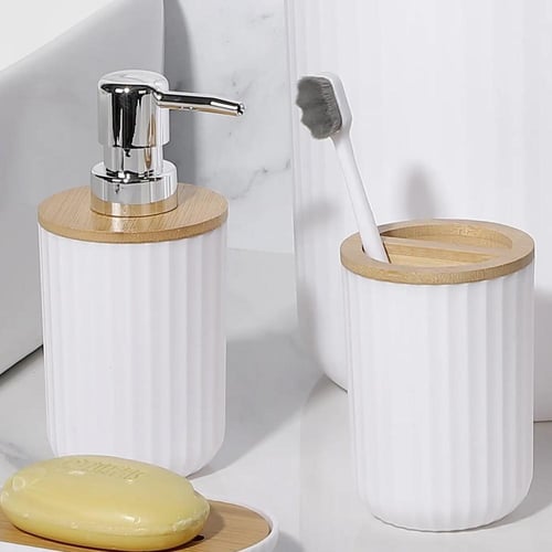 طقم حمام بلاستيك ابيض 6ح