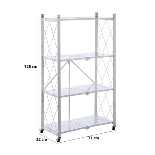ارفف تخزين حديد ابيض 4 دور بكفرات 122*39*9 سم