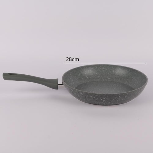 مقلاة رمادي بيد طويل مقاس 28 سم