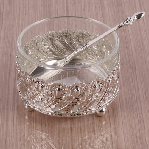 سكرية زجاج فضي