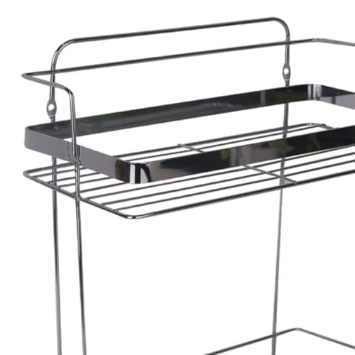 رف مستطيل مكون من طبقتين من الستانلس ستيل للحمام -...