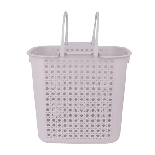 سلة ملابس مع مسكة يد لون بيج مقاس 42*32*38