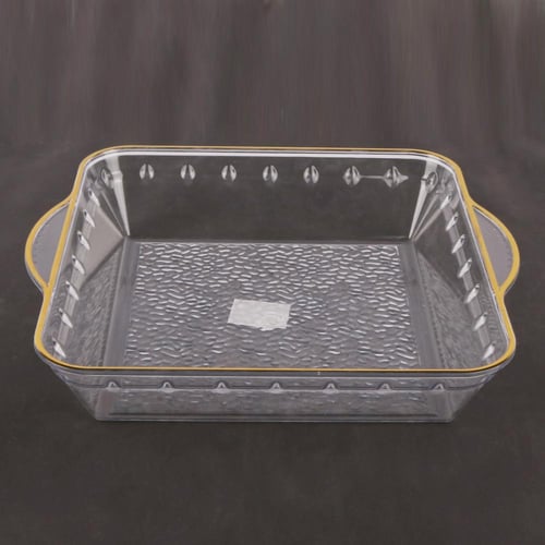 صحون حلا كريلك مذهب مربع 32.5*28*6.5سم