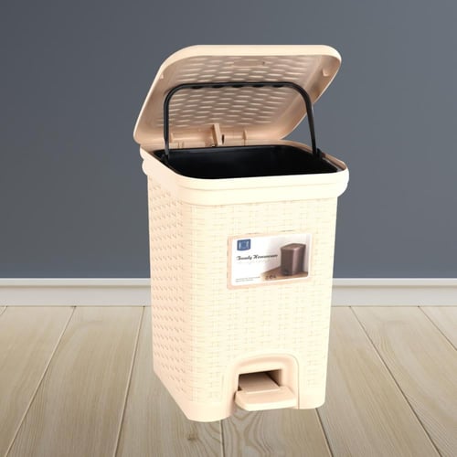 سلة مهملات بلاستيك دعاس 10 لتر لون بيج