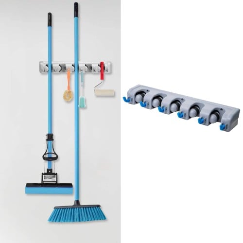 حامل الممسحة والمكنسة مثبت على الحائط