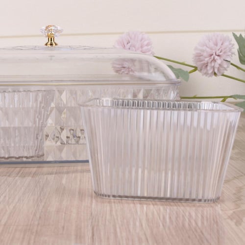 علب مكسرات بلاستيك مربع مقسم 4 خانة