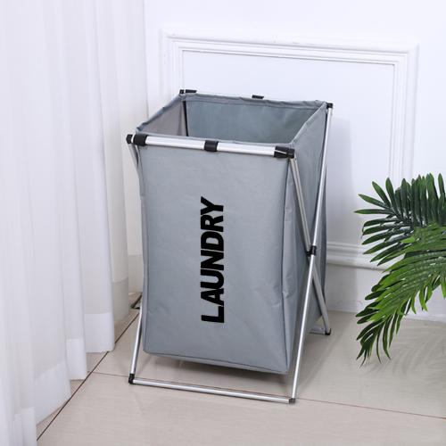 سلة ملابس قماش رمادي