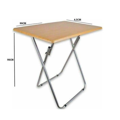 طاولة خشب مستطيل رجول حديد مقاس 90*90*4.5سم
