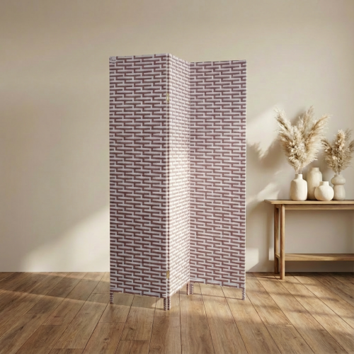 بارتشن قماش 3 دلفة ابيض بيج