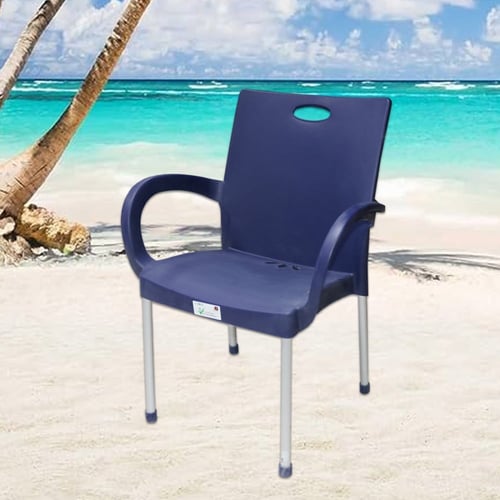 كرسي بلاستيك بأرجل من المنيوم لون بنفسجي