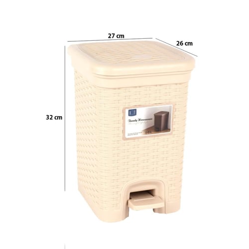 سلة مهملات بلاستيك دعاس 10 لتر لون بيج