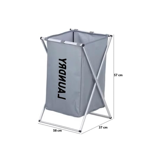 سلة ملابس قماش رمادي