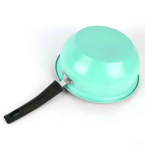 قدر قلي بطاطس المنيوم بيد طويل وغطاء زجاج 24 سم